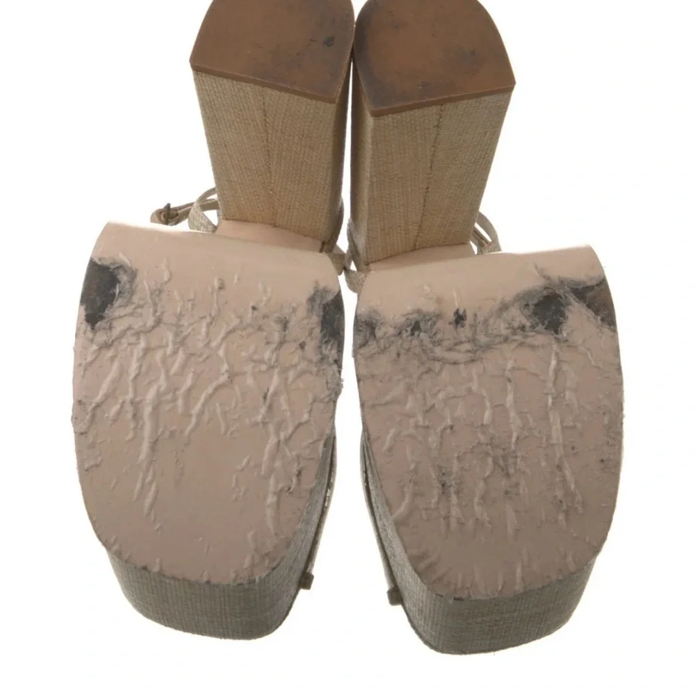 Cult Gaia Women’s Neutral Platform Strappy Sandal - Beige Sz 41